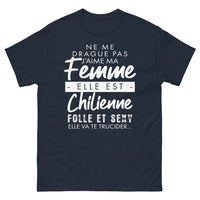 Thumbnail for T-shirt Chili marine - Protégé par ma femme, humour et fierté