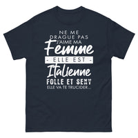 Thumbnail for T-shirt Italie marine - Folle, sexy et fière d'être italienne