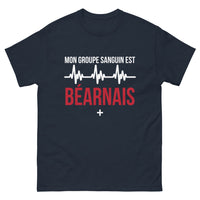 Thumbnail for T-shirt Béarnais marine - Mon groupe sanguin est béarnais
