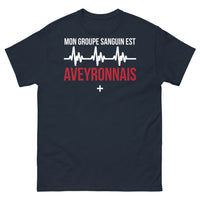 Thumbnail for T-shirt Aveyron marine - Mon groupe sanguin est Aveyronnais
