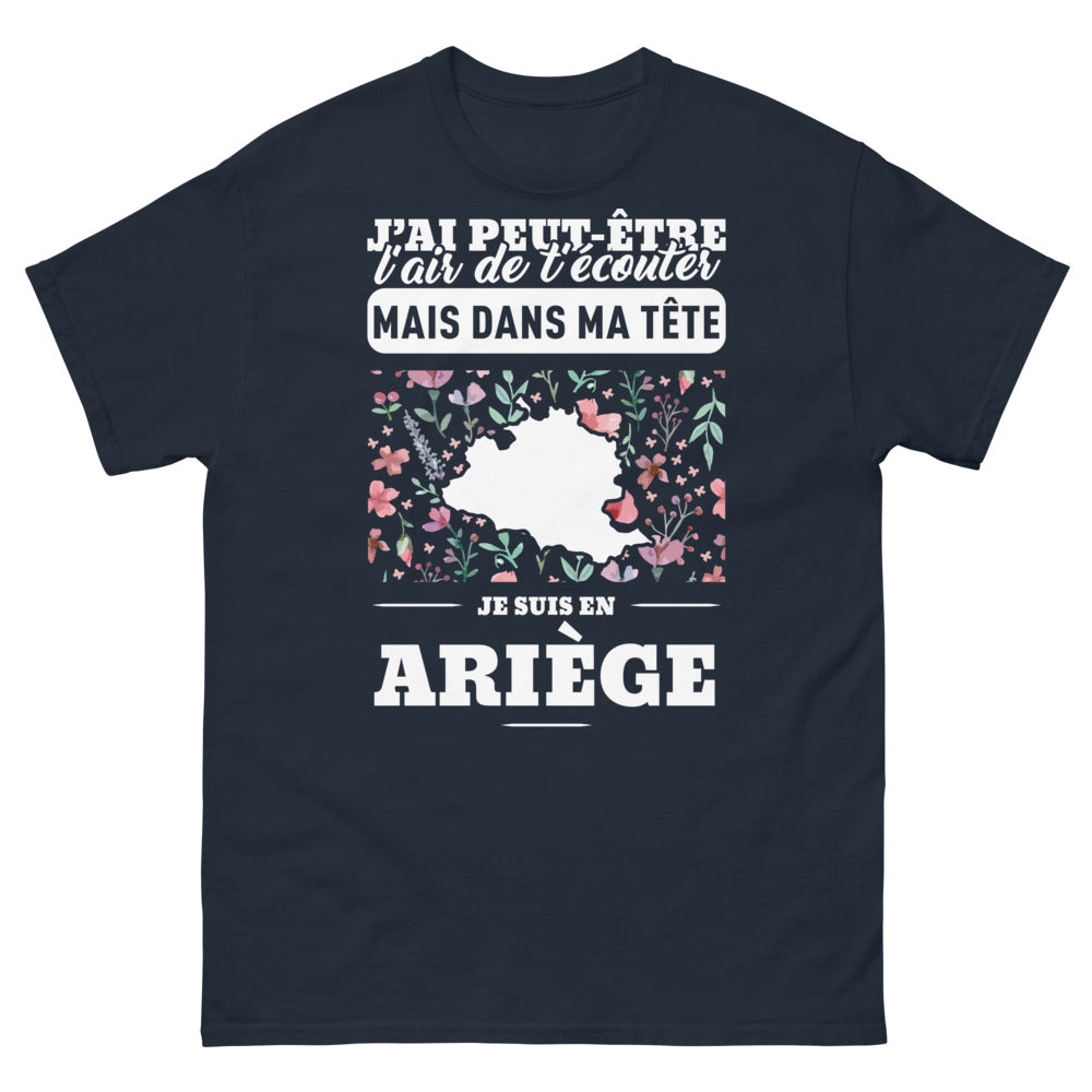 T-shirt Ariège marine - J’ai peut-être l’air de t’écouter