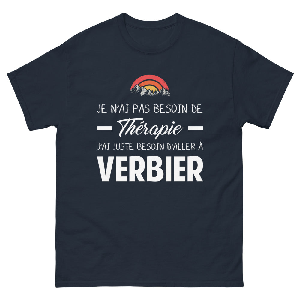 T-shirt Verbier marine - Je n'ai pas besoin de thérapie