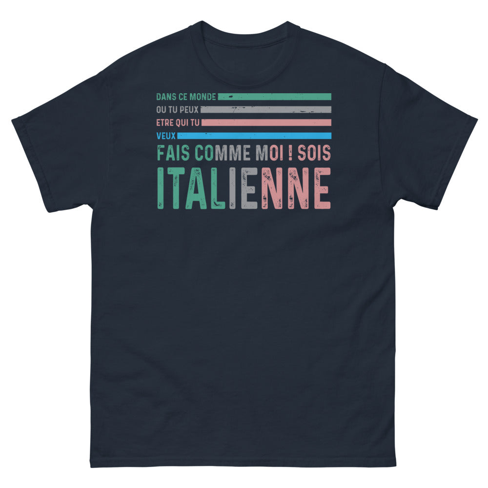 T-shirt Italie noir dos - Dans ce monde, sois Italienne