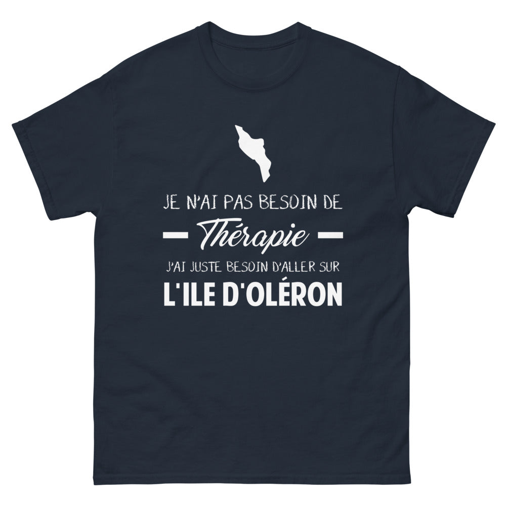T-shirt Île d'Oléron marine - Pas de thérapie, juste besoin d'océan