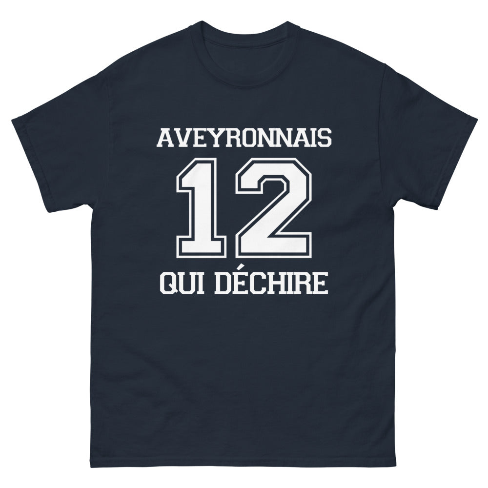 T-shirt Aveyron noir dos - Aveyronnais qui déchire avec humour