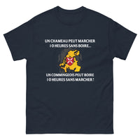 Thumbnail for T-shirt Commingeois marine - Un chameau peut marcher 10 heures sans boire