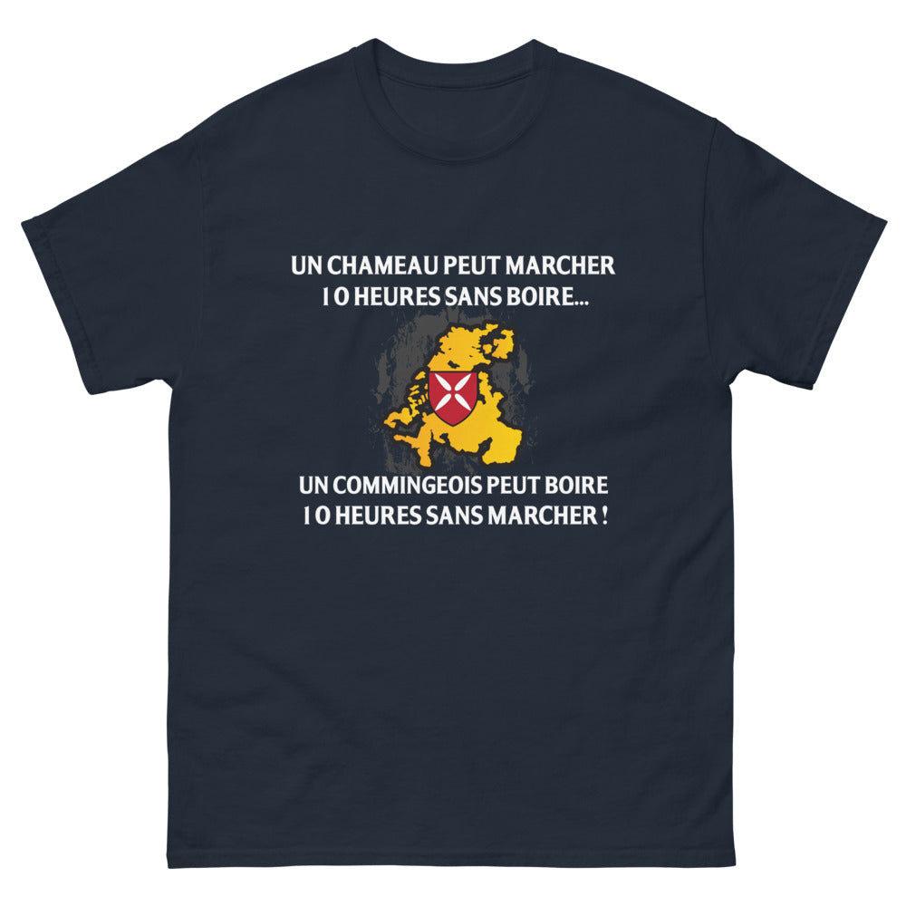 T-shirt Comminges noir dos - Un chameau peut boire 10 heures sans marcher
