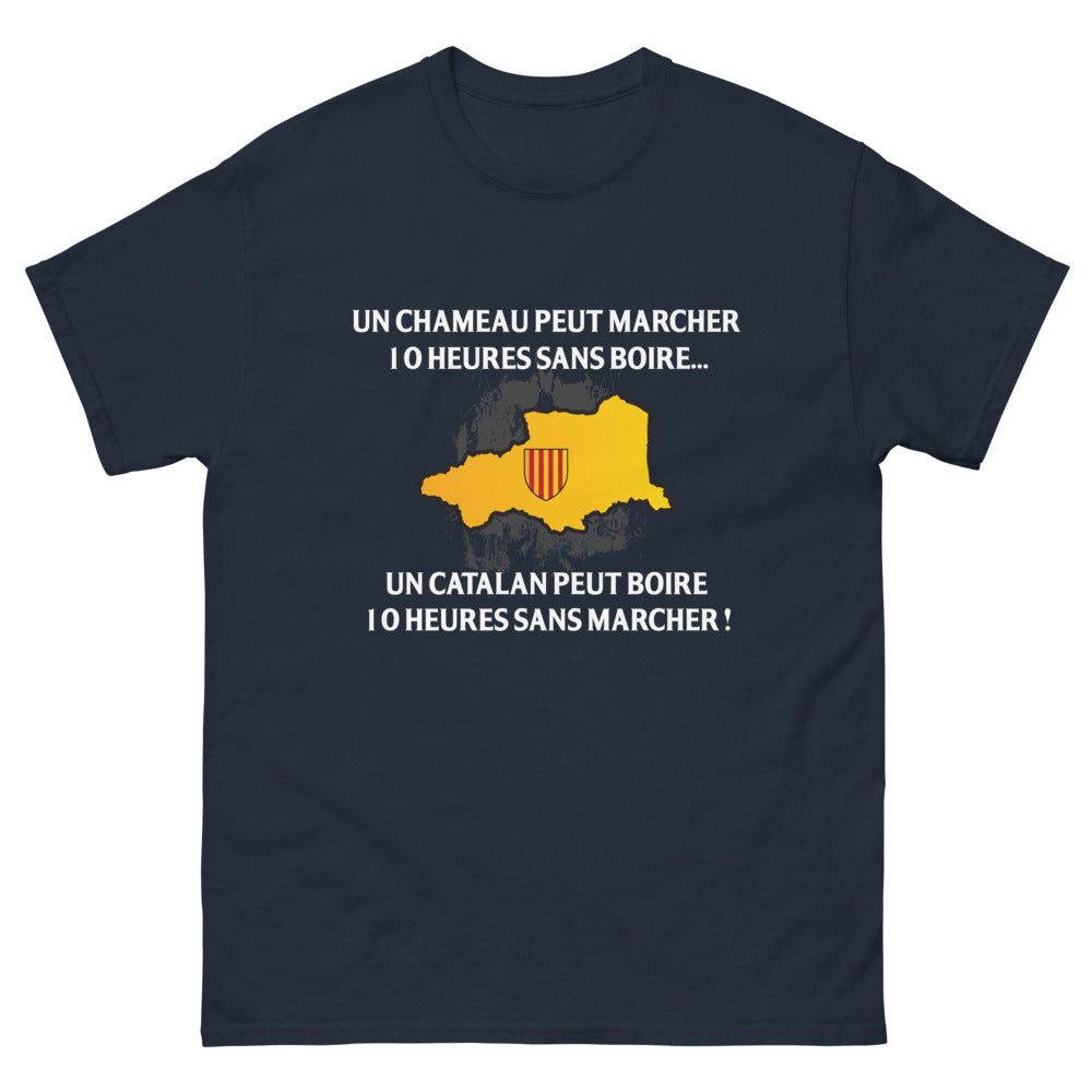 T-shirt Catalogne marine - Un chameau peut marcher 10 heures sans boire