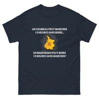Thumbnail for T-shirt Bigourdan marine - Un chameau peut marcher 10 heures sans boire