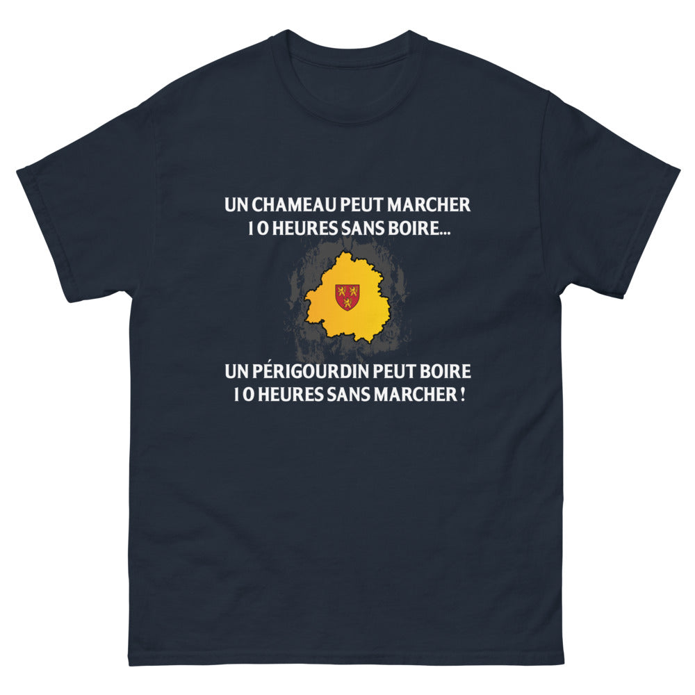 T-shirt Périgord marine - Le Périgourdin, maître du marathon sans bouger