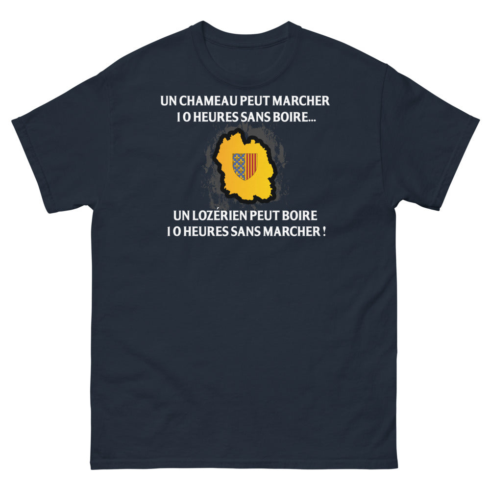 T-shirt Lozérien marine - Un chameau peut marcher 10 heures