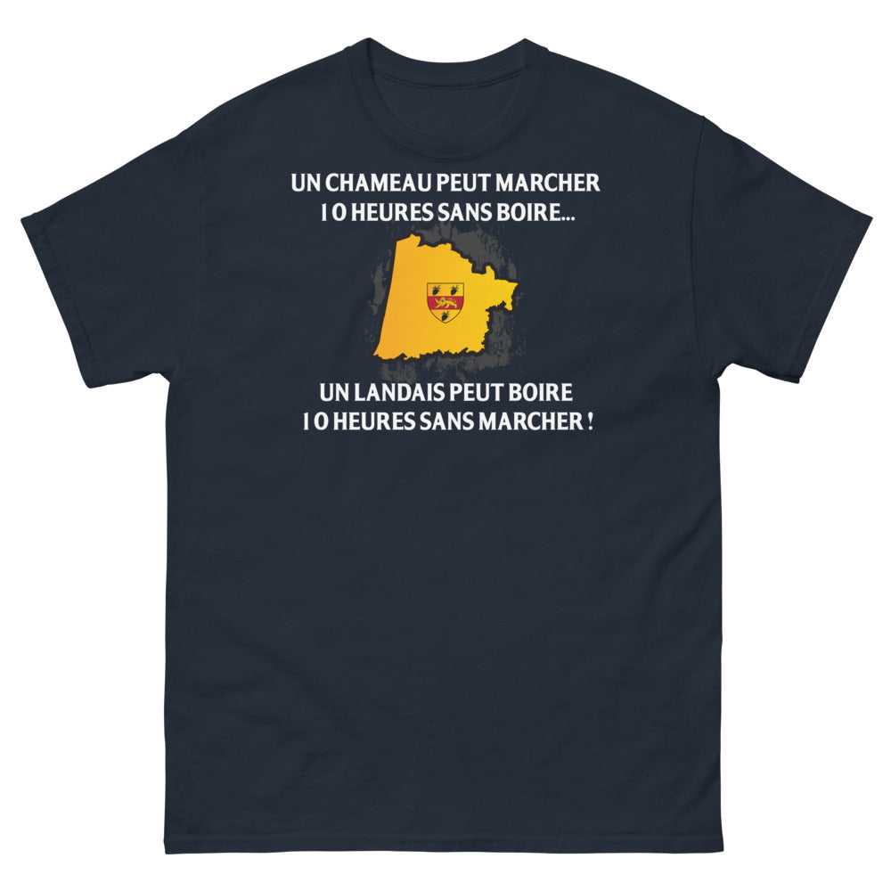 T-shirt Landais marine - Un héros de l'hydratation humoristique