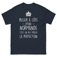 Thumbnail for T-shirt Normand marine - Passer à côté d'une Normande, c'est frôler la perfection