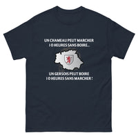 Thumbnail for T-shirt Gersois marine - Un chameau peut marcher 10 heures sans boire