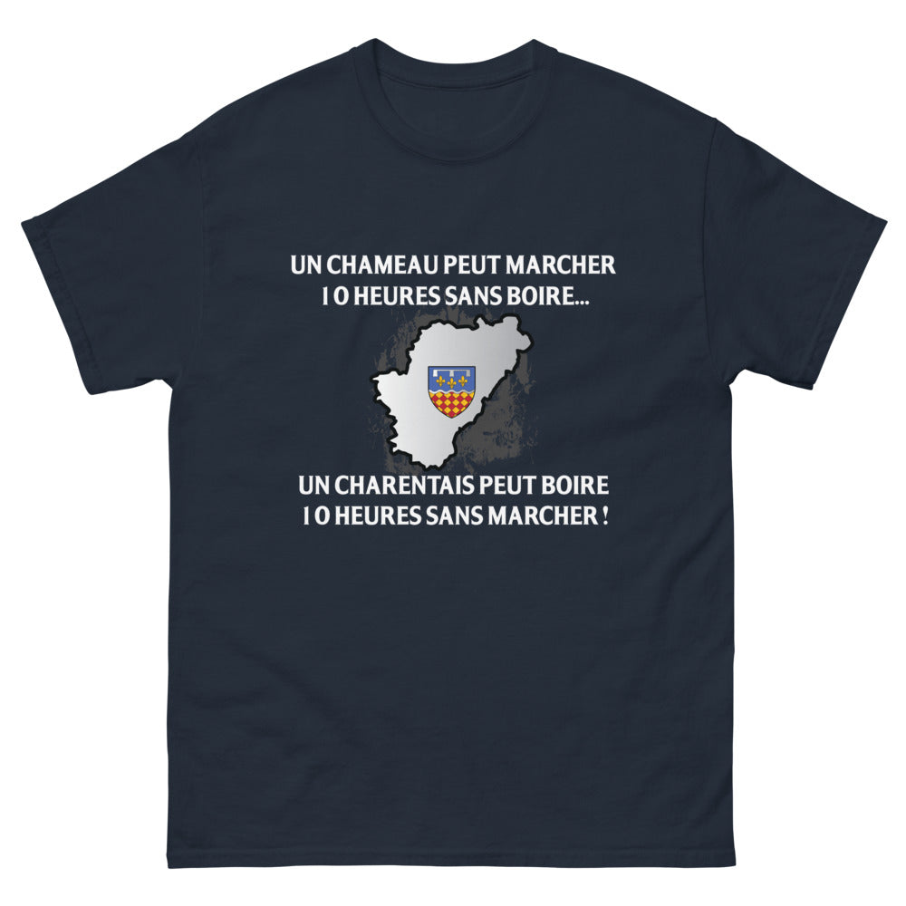 T-shirt Charentais marine - Un chameau peut marcher 10 heures sans boire