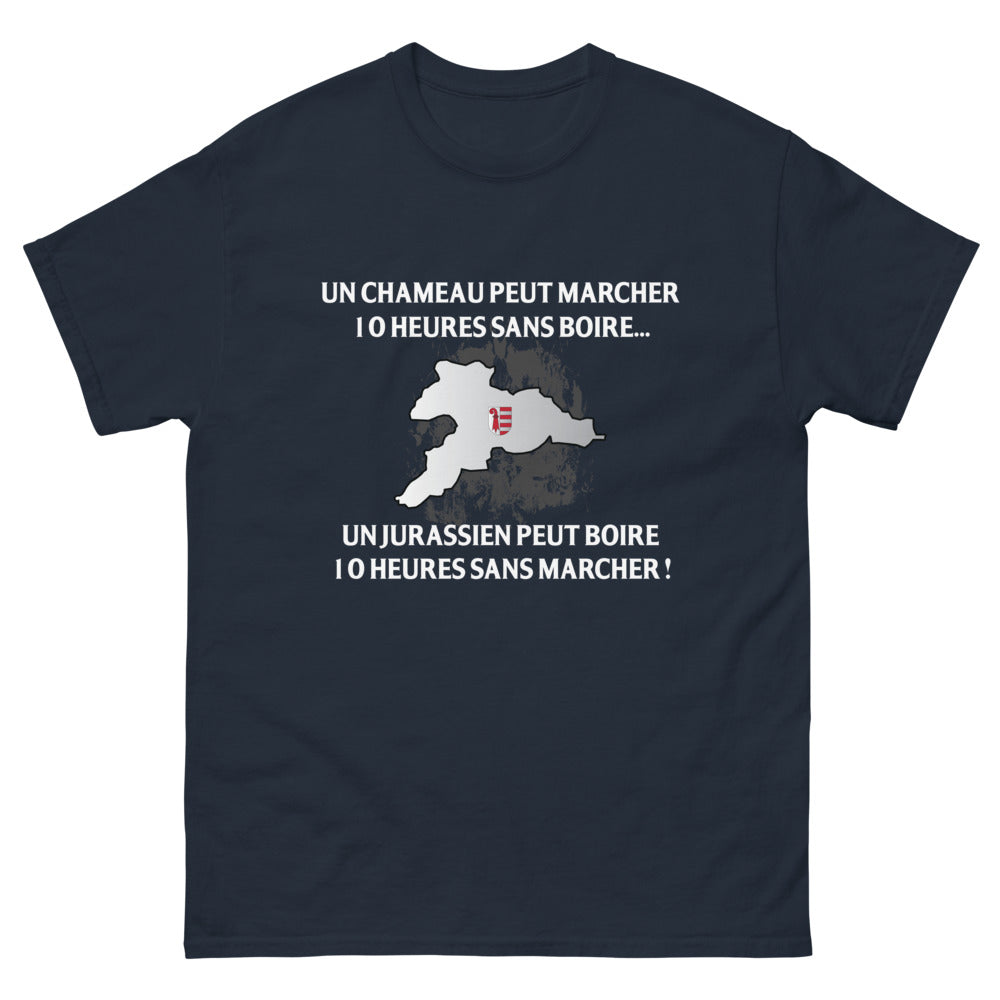 T-shirt Jura marine - Un Jurassien peut boire avec humour