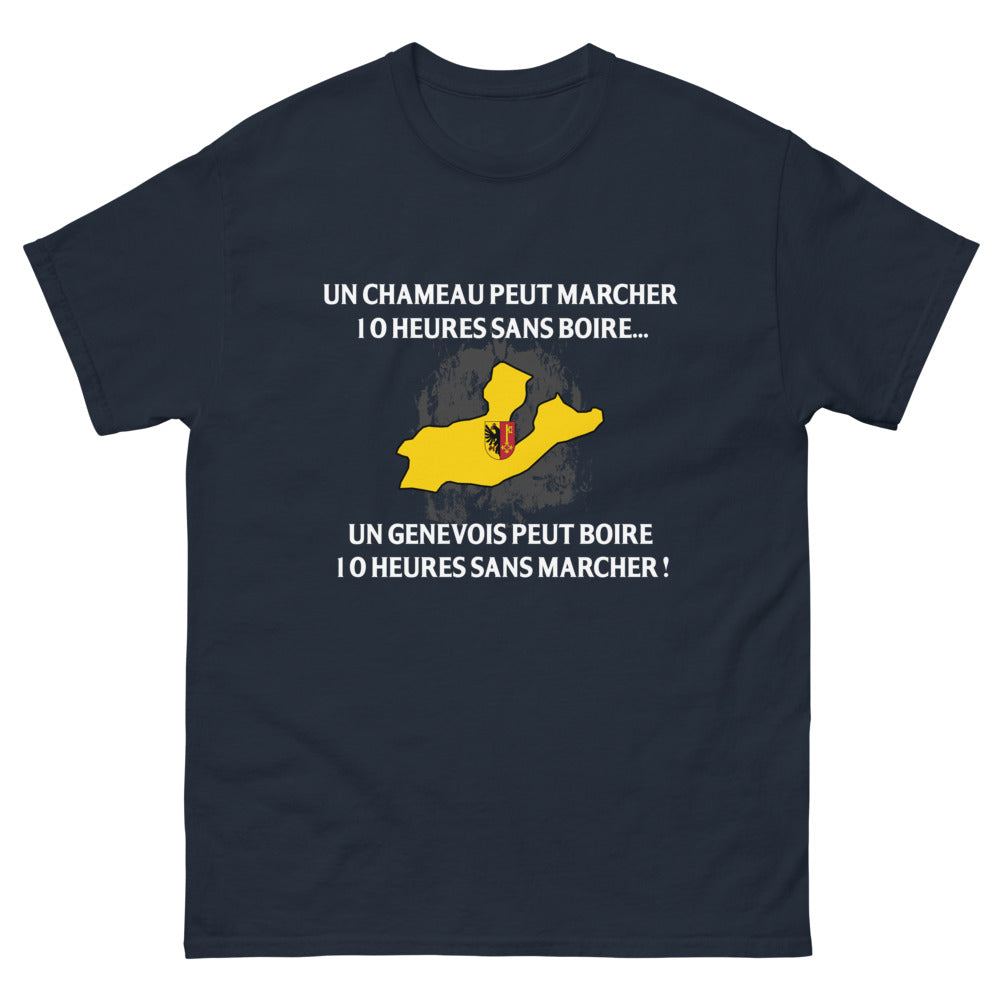T-shirt Genève marine - Un chameau peut marcher 10 heures