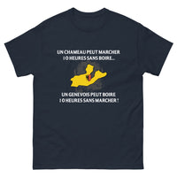Thumbnail for T-shirt Genève marine - Un chameau peut marcher 10 heures