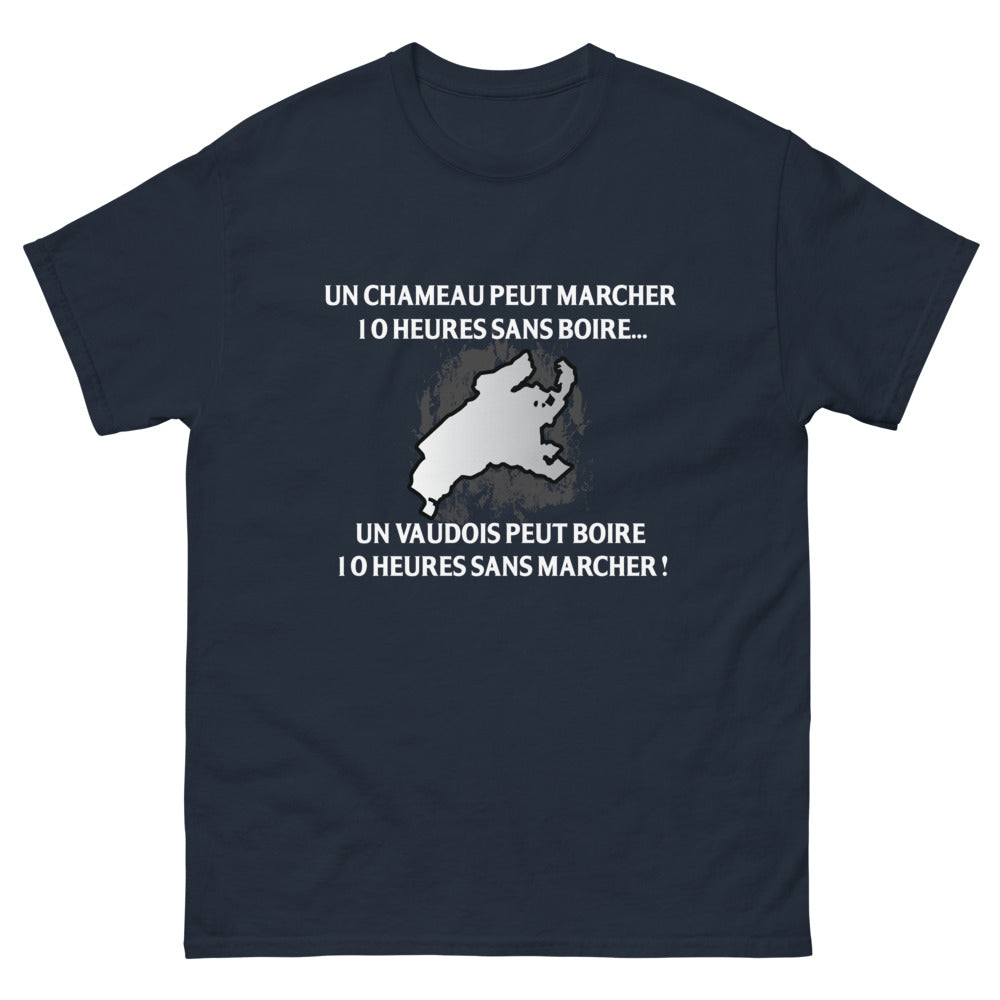 T-shirt Vaudois marine - Un chameau peut marcher 10 heures