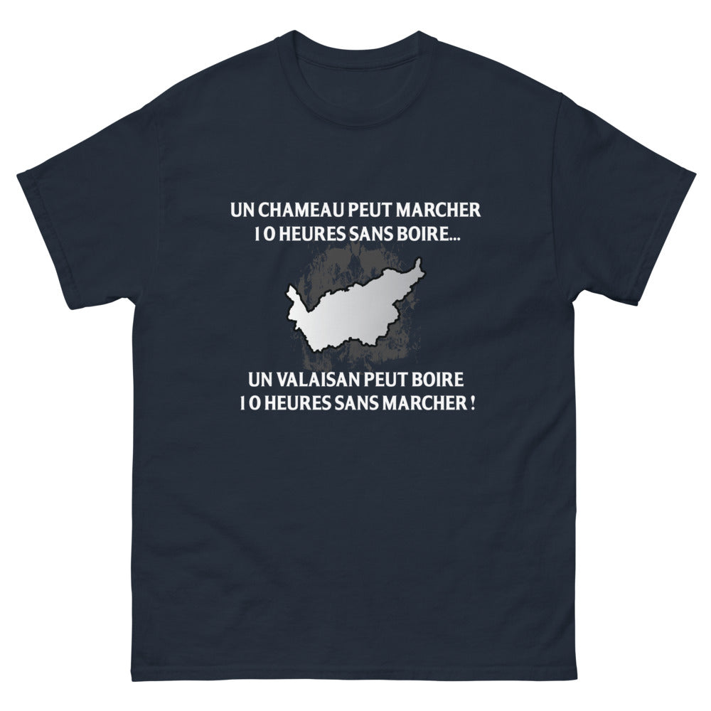 T-shirt Valaisan marine - Un chameau peut marcher 10 heures