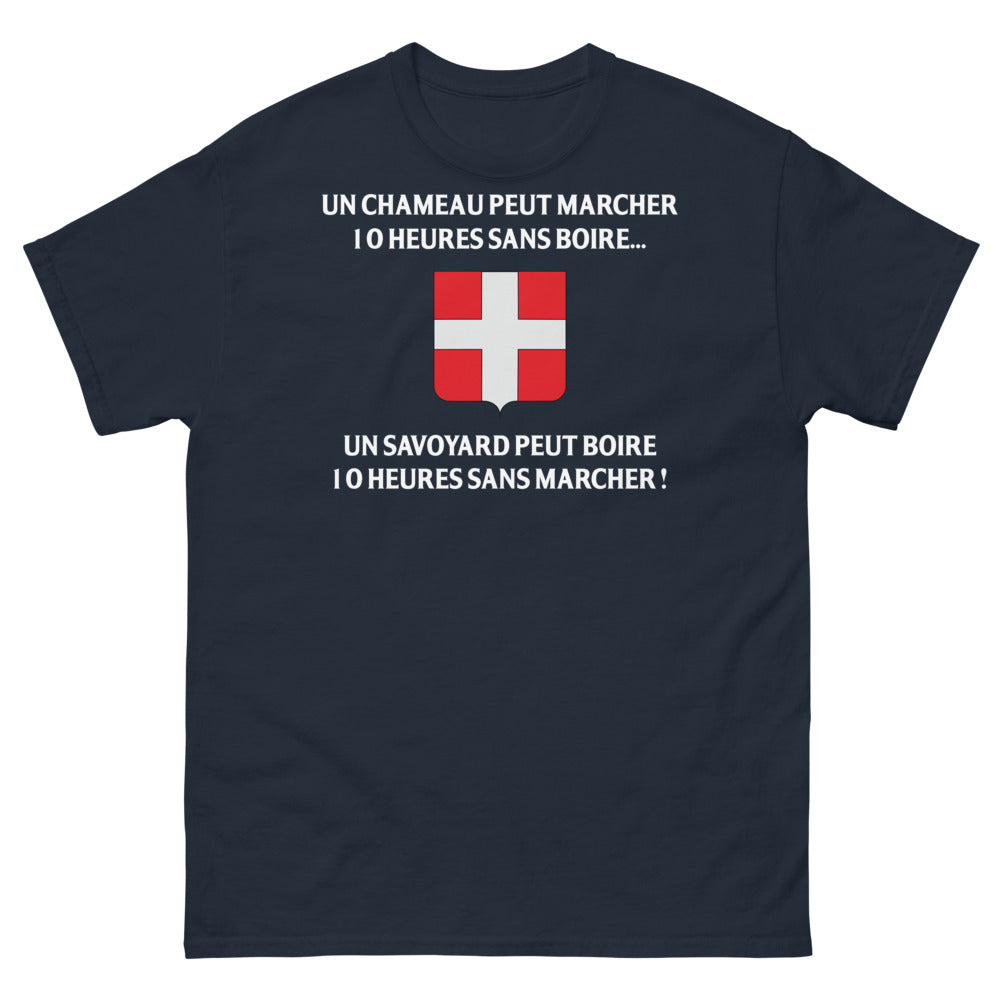 T-shirt Savoie marine - Un chameau peut marcher 10 heures sans boire