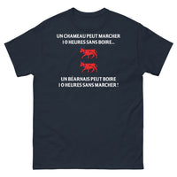 Thumbnail for T-shirt Béarnais marine - Un chameau peut marcher 10 heures sans boire