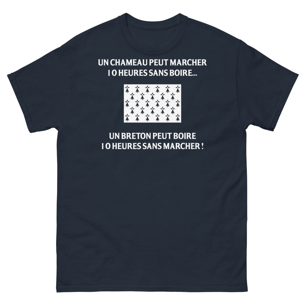 T-shirt Bretagne marine - Un chameau peut marcher 10 heures sans boire
