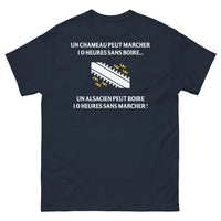 Thumbnail for T-shirt Alsacien noir dos - Un chameau peut marcher 10 heures
