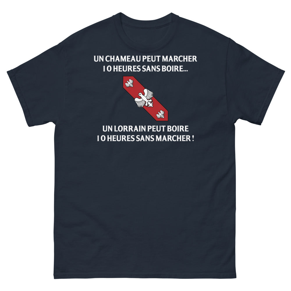 T-shirt Lorraine marine - Un chameau peut marcher 10 heures sans boire