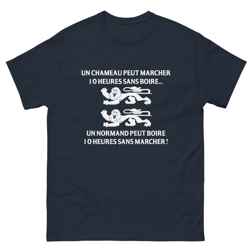 T-shirt Normand marine - Un chameau peut marcher 10 heures sans boire