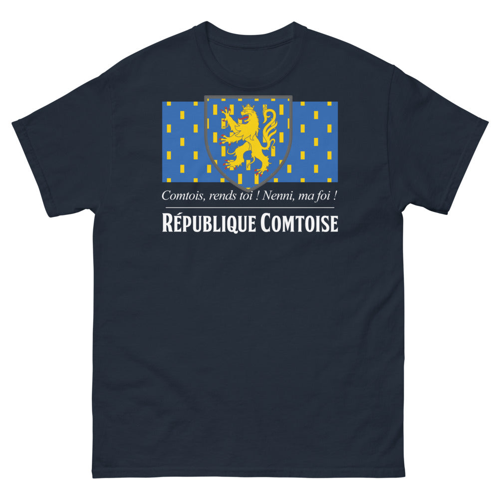 T-shirt Franc-Comté marine - Comtois, rends-toi ! Nenni ma foi !