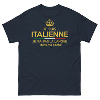 Thumbnail for T-shirt Italie marine - Je suis Italienne, pas la langue dans ma poche