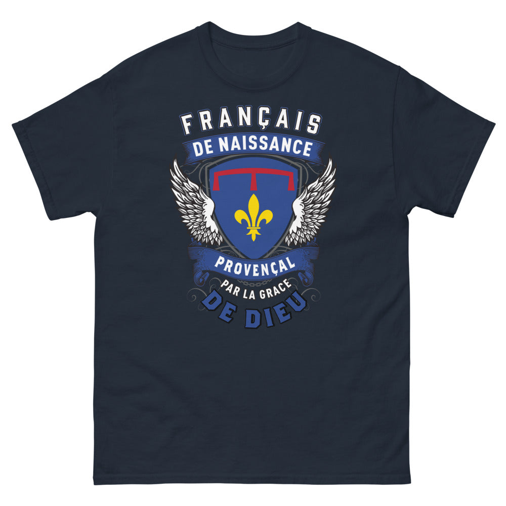 T-shirt Provençal noir dos - Français de Naissance par la Grâce de Dieu