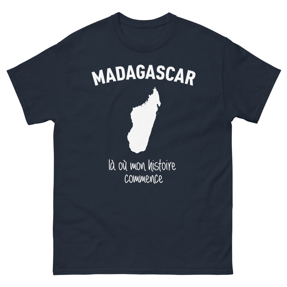 T-shirt Madagascar marine - Là où mon histoire commence