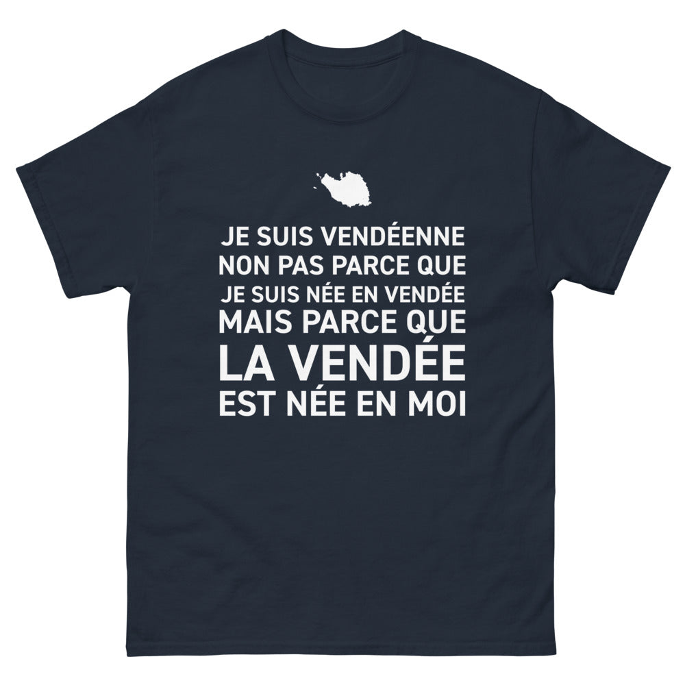 T-shirt Vendée noir dos - Je suis Vendéenne, texte humoristique