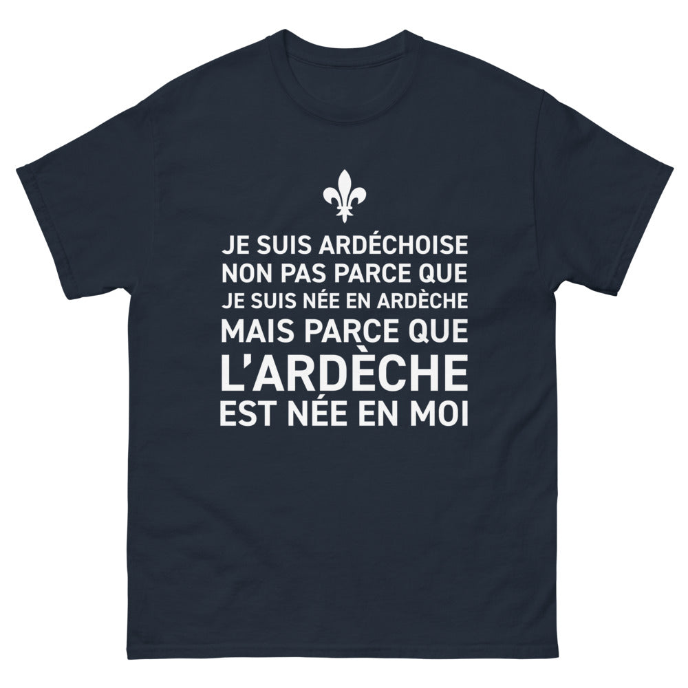 T-shirt Ardèche noir dos - Je suis Ardéchoise avec humour