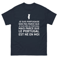 Thumbnail for T-shirt Portugal marine - Portugaise de cœur avec humour
