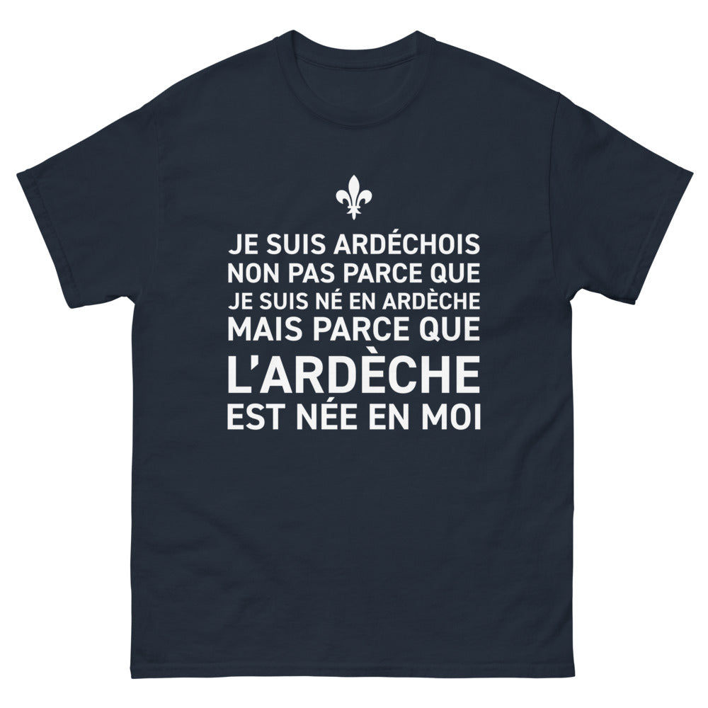 T-shirt Ardèche marine - Fier de ses racines
