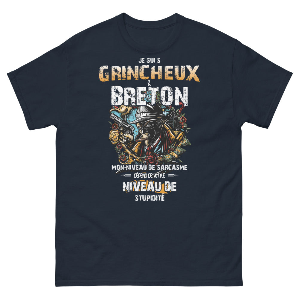 T-shirt Bretagne marine - Je suis grincheux breton