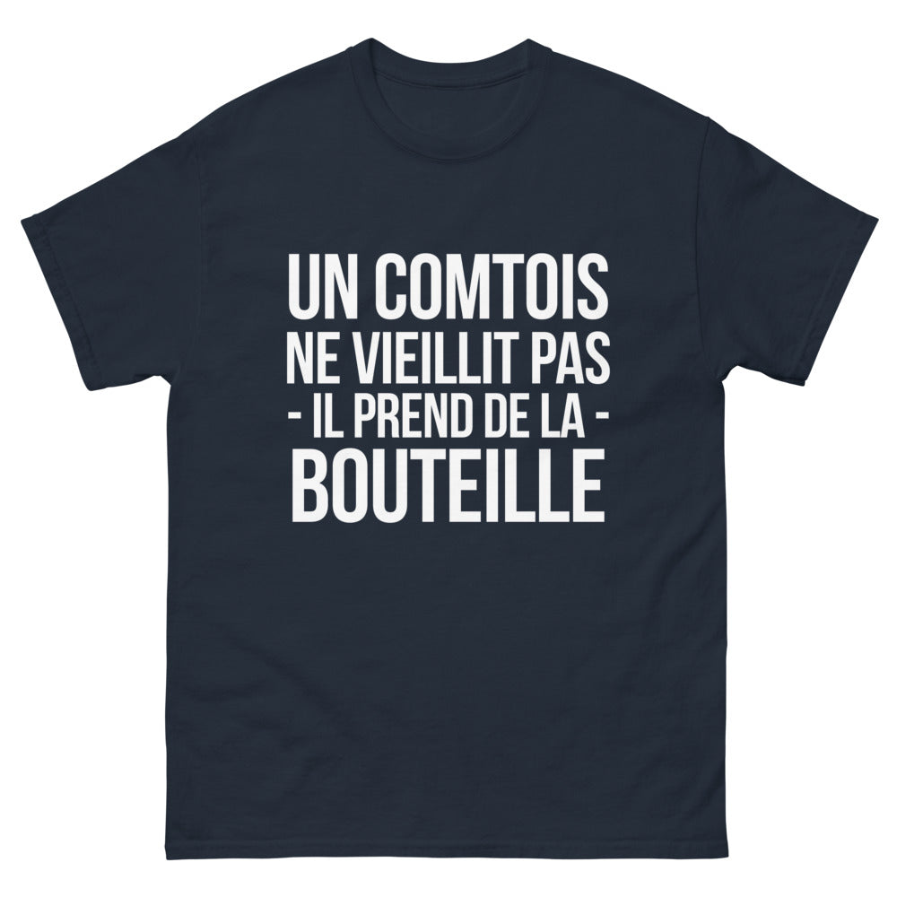 T-shirt Comtois marine - Un Comtois ne vieillit pas, il prend de la bouteille