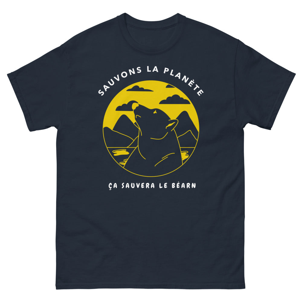 T-shirt Béarn marine - Sauvons la Planète, ça sauvera le Béarn !