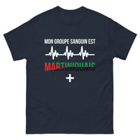 Thumbnail for T-shirt Martinique marine - Mon groupe sanguin est Martiniquais