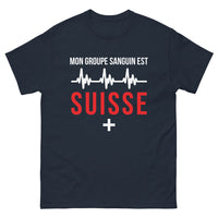Thumbnail for T-shirt Suisse marine - Mon groupe sanguin est Suisse