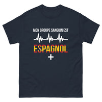 Thumbnail for T-shirt Espagne marine - Mon groupe sanguin est espagnol