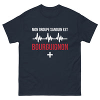 Thumbnail for T-shirt Bourgogne marine - Mon groupe sanguin est Bourguignon