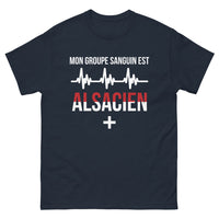 Thumbnail for T-shirt Alsace marine - Mon groupe sanguin est Alsacien
