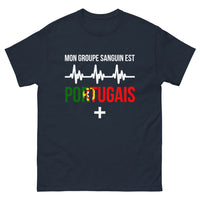Thumbnail for T-shirt Portugal marine - Mon groupe sanguin est portugais