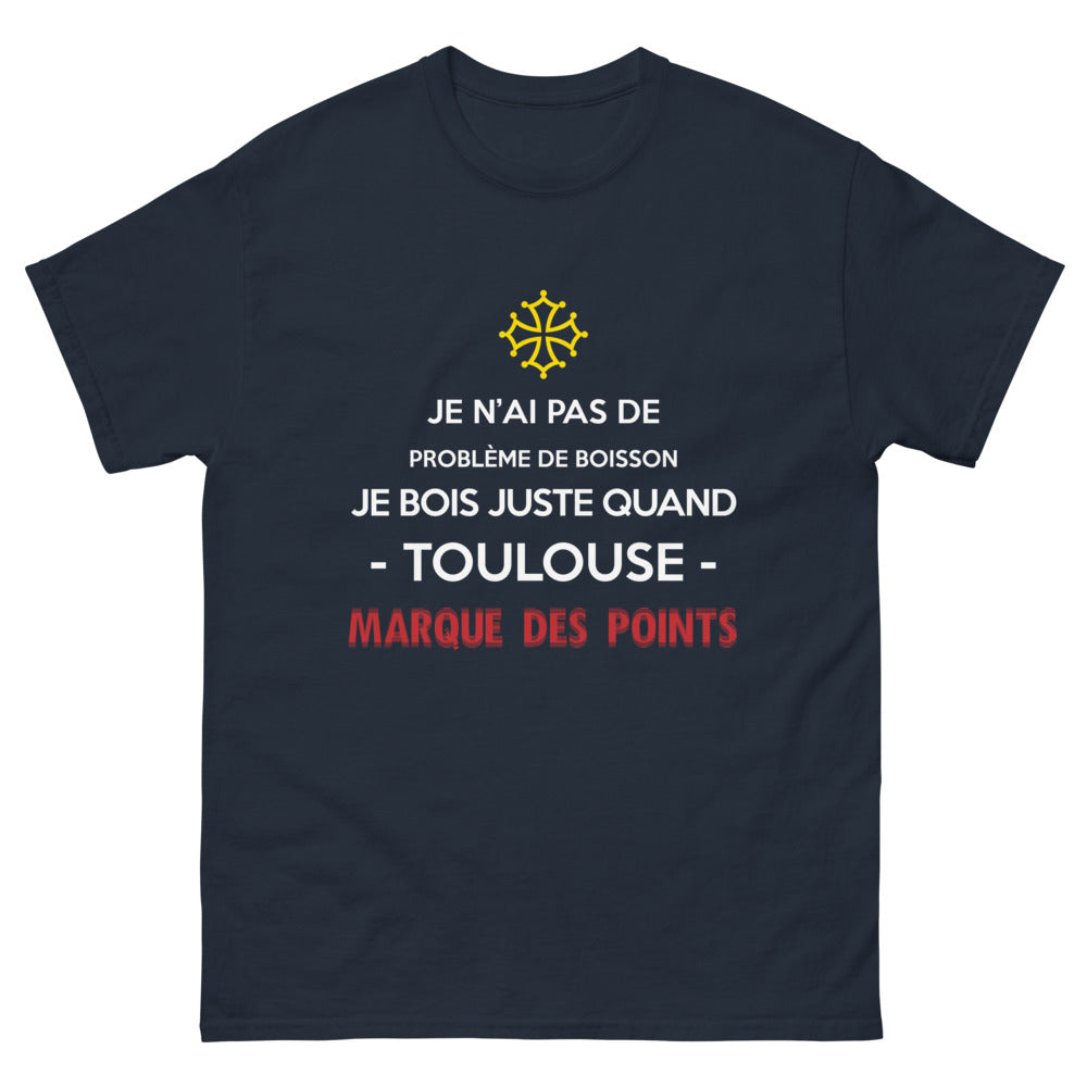 T-shirt Toulouse marine - Je n'ai pas de problème de boisson