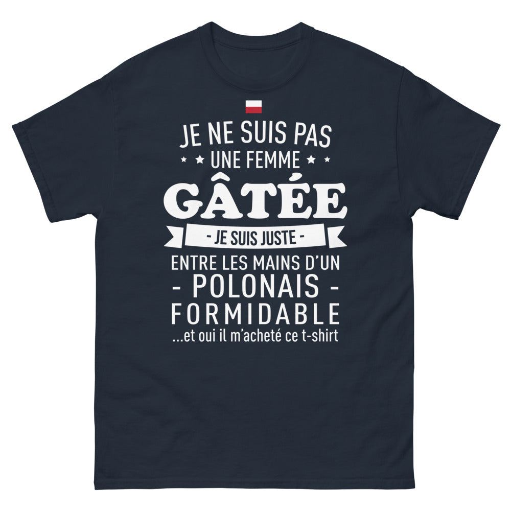 T-shirt Pologne marine - Je ne suis pas une femme gâtée