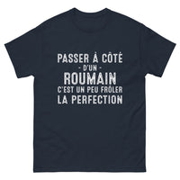 Thumbnail for T-shirt Roumain marine - Frôler la perfection avec humour